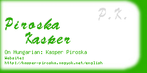 piroska kasper business card